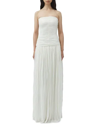 Simkhai Danielle Crinkle Jersey Bustier Gown In White