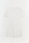 Simkhai Darla 3d Lace Short-sleeve Mini Dress In White
