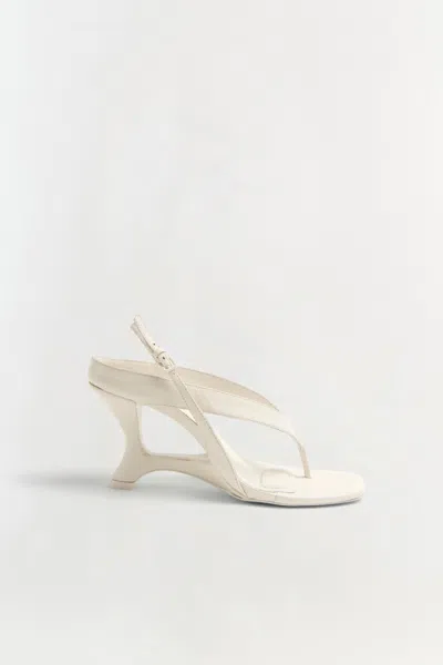 Simkhai Women's Darya Leather Wedge Thong Sandal In Alabaster In White