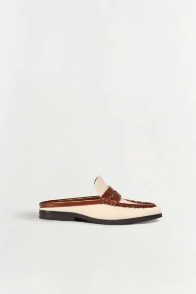Simkhai Women's Dean Canvas Combo Loafer Mule In Natural Saddle In Neutral