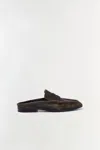 Simkhai Dean Leather Loafer Mules Distressed Chocolate In Multi