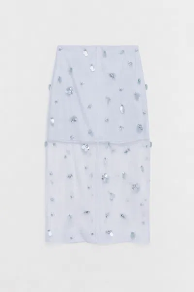 Simkhai Women's Delilah Embellished Organza Midi Skirt In Periwinkle Sky In Blue