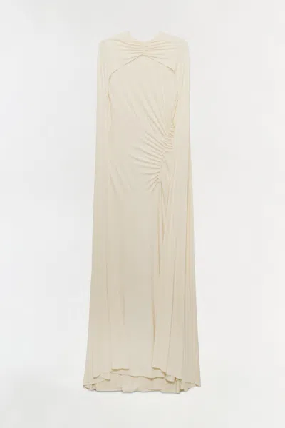 Simkhai Cape-effect Gathered Jersey Gown In Yellow
