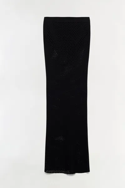 Simkhai Women's Demitri Mesh Knit Midi Skirt In Black