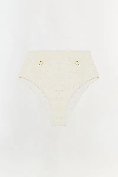 Simkhai Women's Diana High Waist Bikini Bottom In Ivory In White