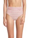 Simkhai Diana High Waisted Bikini Bottom Berry Multi In Pink