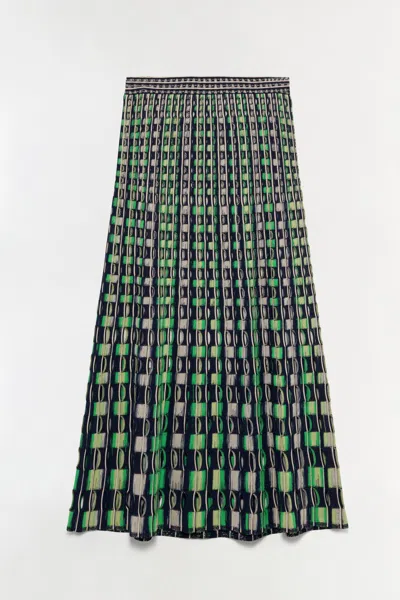 Simkhai Women's Drue Eyelet Knit Midi Skirt In Midnight/multi In Green