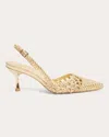 Simkhai Slingback-pumps Dylan Aus Metallic-leder In Gold