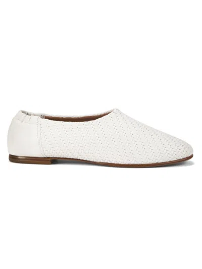 Simkhai Women's Eden Basket-weave Ballet Flats In White