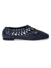 Simkhai Women's Eden Open Weave Flat In Midnight In Blue