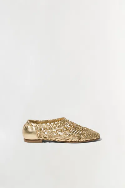 Simkhai Women's Eden Metallic Open Weave Flat In Gold