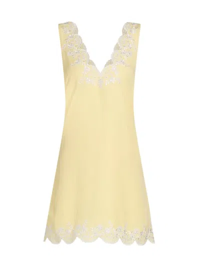 Simkhai Women's Edena Embroidered Linen Minidress In Yellow