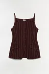 Simkhai Striped-pattern Top In Burgundy