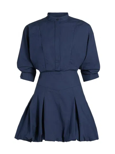 Simkhai Women's Effie Bubble-hem Minidress In Blue