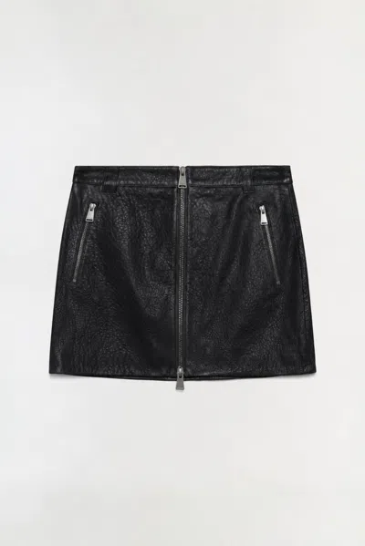 Simkhai Women's Elina Leather Mini Skirt In Black In Animal Print
