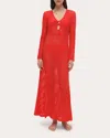 Simkhai Elton Open-knit Keyhole Maxi Dress In Red