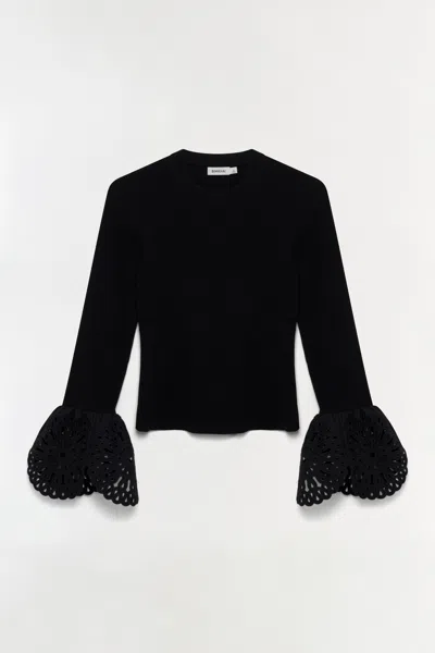 Simkhai Women's Elyse Embroidered Knit Top In Black/multi