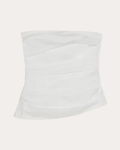 Simkhai Emerson Ruched Bustier Top In White