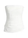 Simkhai Maisel Draped Cotton Top In White In White