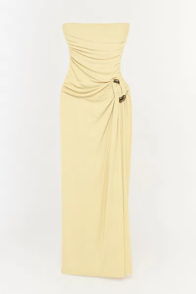Simkhai Women's Emma Draped Jersey Bustier Gown In Buttercream In Yellow