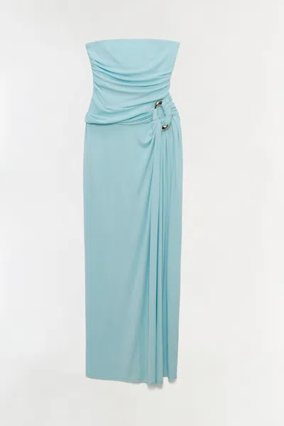 Simkhai Emma Sleeveless Bustier Gown In Blue