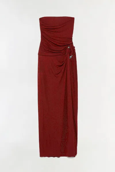 Simkhai Women's Emma Strapless Jersey Gown In Oxblood In Red