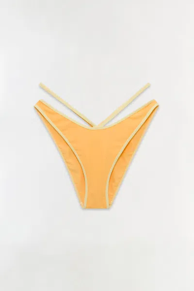 Simkhai Women's Emmalynn Strappy Bikini Bottom In Buttercream Multi In Orange