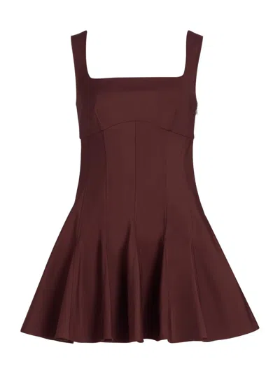Simkhai Women's Emslie Stretch Cotton-blend Sleeveless Minidress In Brown