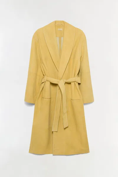 Simkhai Women's Enola Suede Trench Coat In Buttercream In Yellow