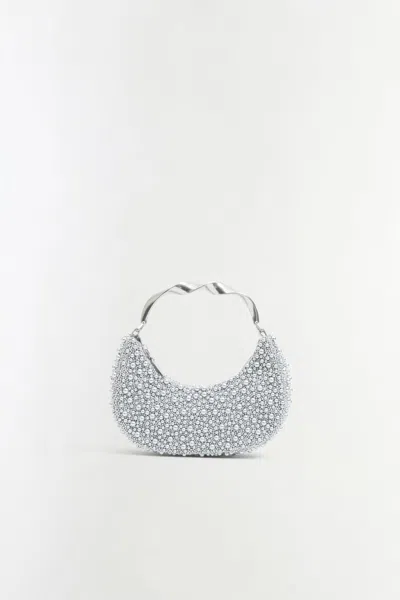 Simkhai Women's Evelyn Beaded Crescent Bag In Silver