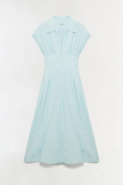 Simkhai Farlow Pleated Midi Dress In Blue