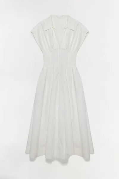 Simkhai Women's Farlow Cotton Faille Midi Dress In White