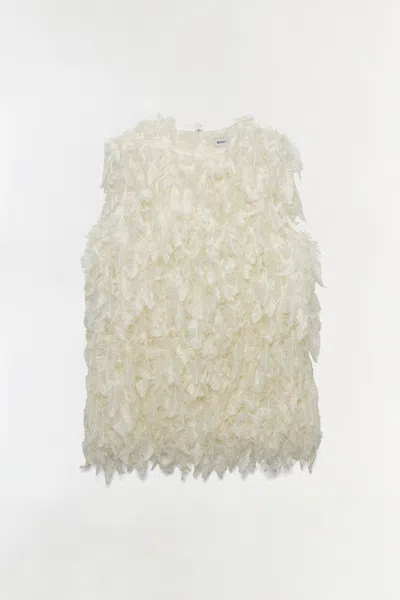 Simkhai Women's Fei Feathery Satin Top In Ivory In White