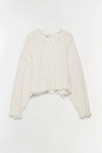 Simkhai Women's Felix Knit Cropped Sweater In Ivory In Neutral