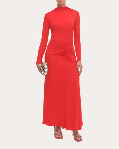 Simkhai Women's Ferrera Draped Jersey Midi Dress In Red