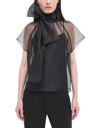 Simkhai Women's Feyre Bow-neck Top In Black
