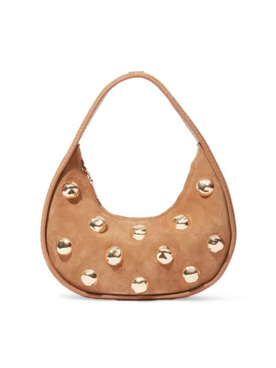 Simkhai Women's Finn Studded Suede Shoulder Bag In Brown