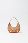 Simkhai Women's Finn Studded Suede Shoulder Bag In Camel In Brown