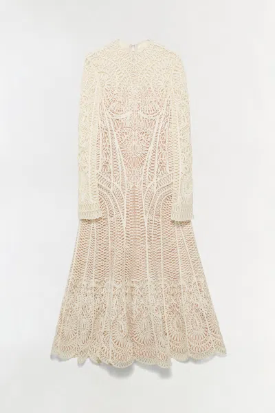 Simkhai Women's Fiona Guipure Midi Dress In Ivory In Neutral