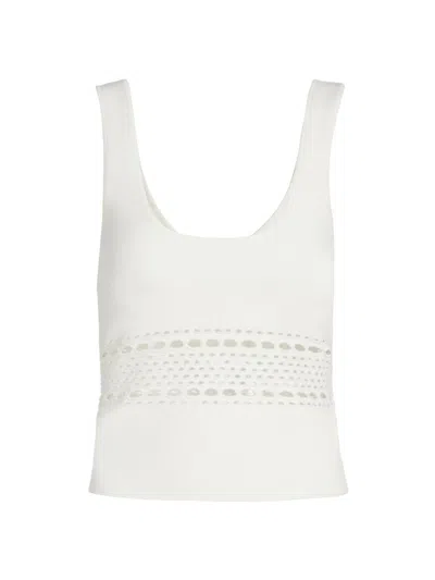 Simkhai Fitzgerald Open-stitch Knit Tank In Ivory In White