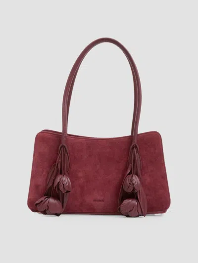 Simkhai Women's Fleur Tasseled Suede Shoulder Bag In Fig