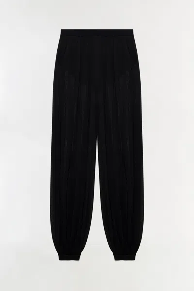 Simkhai Women's Flora Sheer Knit Pant In Black
