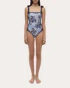 Simkhai Bow-strap One-piece Swimsuit In Blue