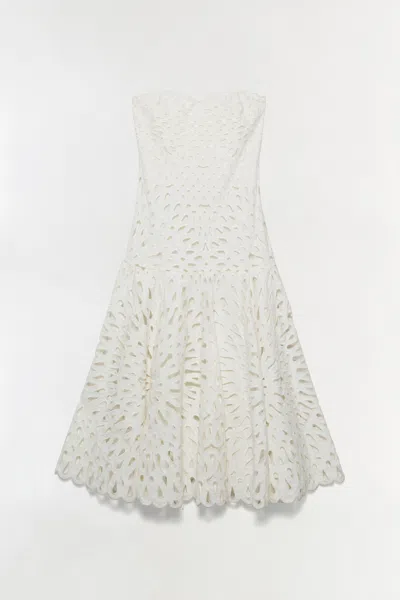 Simkhai Florence Embroidered Lace Midi Dress In White