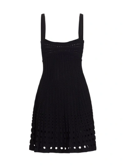 Simkhai Franklin Crochet Fit & Flare Mini Dress In Black