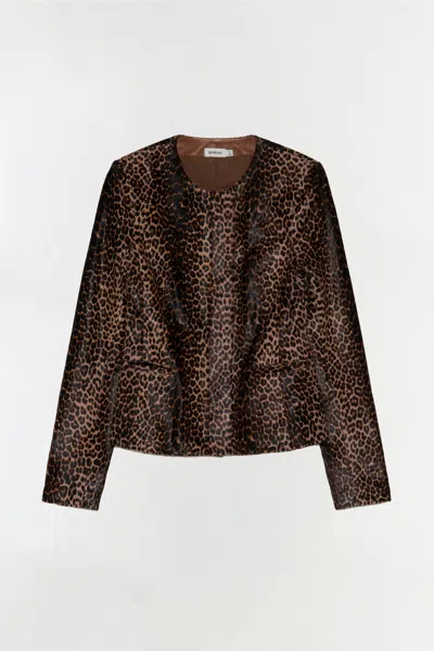 Simkhai Women's Frederika Calf Hair Jacket In Leopard