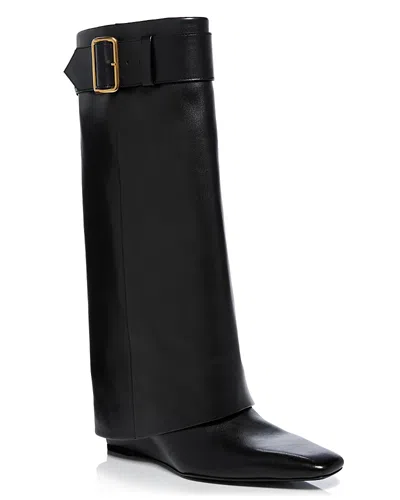 Simkhai Freyja Belted Fold Over Boots In Black