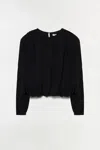 Simkhai Frida Draped Long-sleeve Top In Black