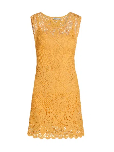 Simkhai Women's Fynch Crochet Minidress In Gold