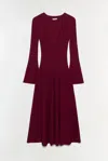 Simkhai Women's Genna Knit Midi Long Sleeve Dress In Cranberry In Burgundy